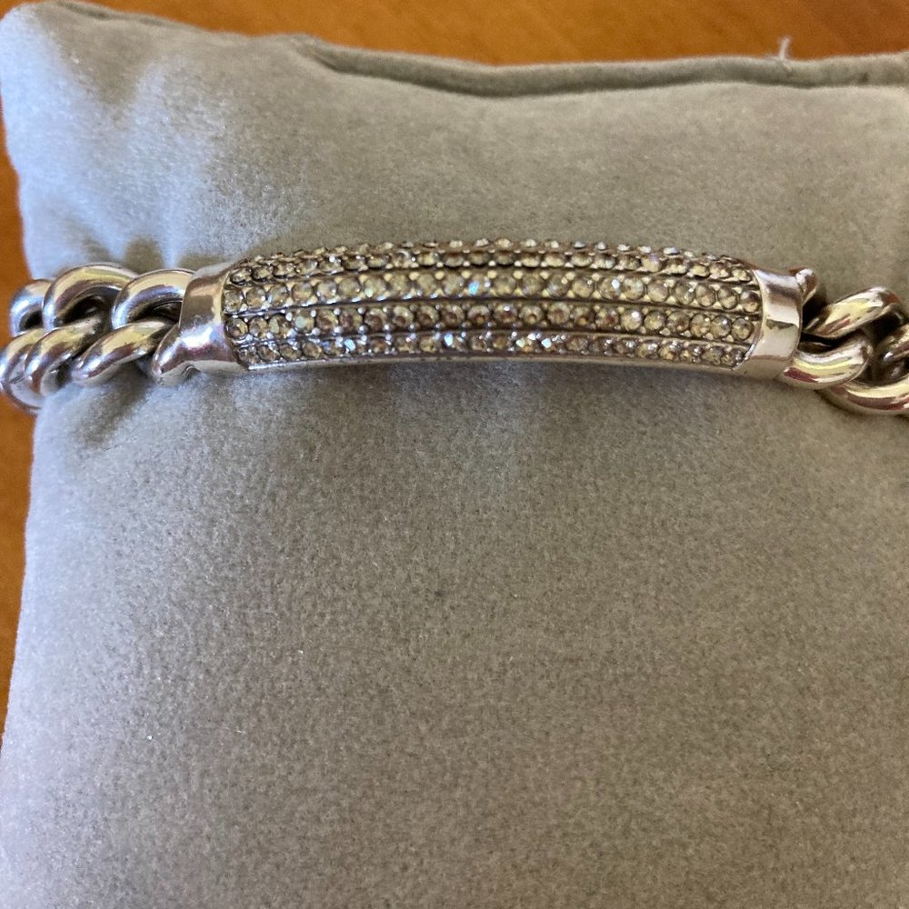 Brighton chunky link bracelet with rows of crystals